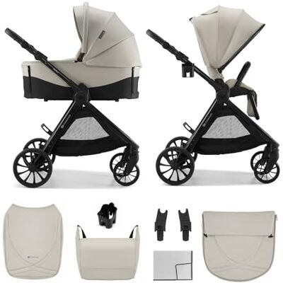 Kinderkraft VESTO 2 Cochecito Bebé 2 en 1 con Capazo y Silla de Paseo, Asiento Reversible, Plegado Self-Standing, Suspensión en las 4 Ruedas, Travel System, hasta 22 kg, Beige Kinderkraft VESTO 2 Cochecito Bebé 2 en 1 con Capazo y Silla de Paseo, Asiento Reversible, Plegado Self-Standing, Suspensión en las 4 Ruedas, Travel System, hasta 22 kg, Beige