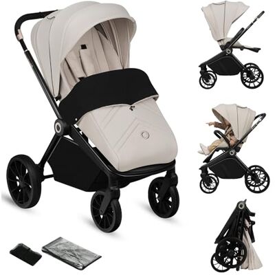 lionelo Cochecito infantil MIKA PLUS de 6 a 48 meses a 22 kg, respaldo ajustable y reposapiés, amortiguación, ruedas giratorias de PU de 360 °, cabina impermeable XXL, UPF50+ lionelo Cochecito infantil MIKA PLUS de 6 a 48 meses a 22 kg, respaldo ajustable y reposapiés, amortiguación, ruedas giratorias de PU de 360 °, cabina impermeable XXL, UPF50+