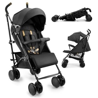 Kinderkraft silla de paseo SIESTA 2 hasta 22 kg, ligera, solo 7,9 kg, plegado tipo paraguas, posición tumbada, reposapiés ajustable, capota transpirable con malla y ventana peekaboo, compacta, Negro Kinderkraft silla de paseo SIESTA 2 hasta 22 kg, ligera, solo 7,9 kg, plegado tipo paraguas, posición tumbada, reposapiés ajustable, capota transpirable con malla y ventana peekaboo, compacta, Negro