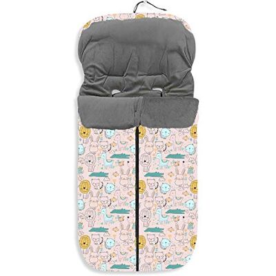 Interbaby Saco Universal Animales Rosa Para Silla De Paseo, Unisex Interbaby Saco Universal Animales Rosa Para Silla De Paseo, Unisex