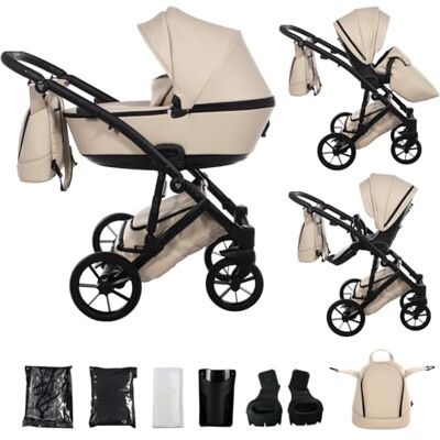 JUNAMA Cochecito 2en1 3en1 4en1 (02 beige, 2en1 con adaptadores) JUNAMA Cochecito 2en1 3en1 4en1 (02 beige, 2en1 con adaptadores)