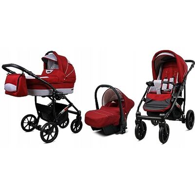 Babylux ® Carrito de Bebé Sistema de Viaje Set 3 en 1 Largo incl. Capazo, Silla de Paseo, Silla Coche Cochecito con Bolso cambiador, Cubierta para la lluvia, Mosquitera etc. Babylux ® Carrito de Bebé Sistema de Viaje Set 3 en 1 Largo incl. Capazo, Silla de Paseo, Silla Coche Cochecito con Bolso cambiador, Cubierta para la lluvia, Mosquitera etc.