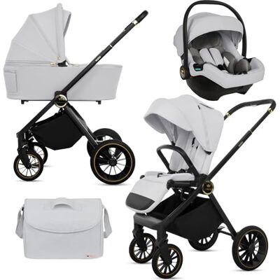 Babylux ® Carrito Bebe 3en1 , Conjunto de Cochecito Ligero y Plegable Que Incluye Capazo, Silla de Paseo, Portabebés i-Size, Bolso Cambiador y Más Accesorios, 0-22kg, Protección UV 50+,Ventilación Babylux ® Carrito Bebe 3en1 , Conjunto de Cochecito Ligero y Plegable Que Incluye Capazo, Silla de Paseo, Portabebés i-Size, Bolso Cambiador y Más Accesorios, 0-22kg, Protección UV 50+,Ventilación