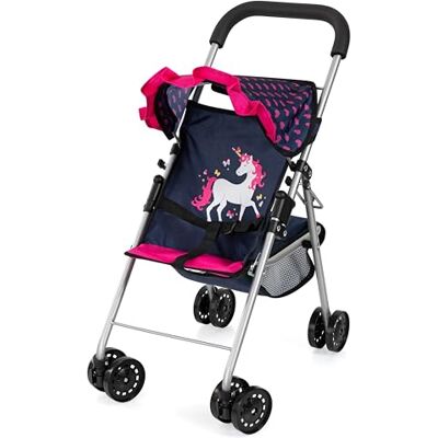 Bayer Design Silla de Paseo para muñecas, Ruedas Dobles, cinturón de Seguridad, Cesta integrada, Plegable, Metal Bayer Design Silla de Paseo para muñecas, Ruedas Dobles, cinturón de Seguridad, Cesta integrada, Plegable, Metal