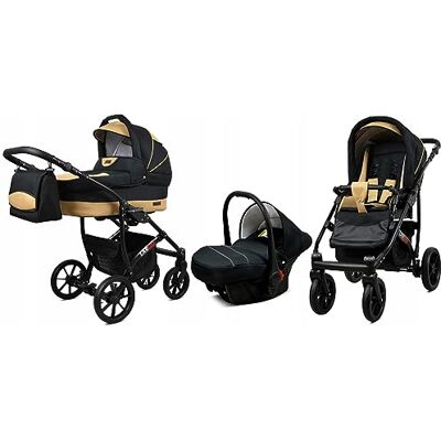 Babylux ® Carrito de Bebé Sistema de Viaje Set 3 en 1 Largo incl. Capazo, Silla de Paseo, Silla Coche Cochecito con Bolso cambiador, Cubierta para la lluvia, Mosquitera etc. Babylux ® Carrito de Bebé Sistema de Viaje Set 3 en 1 Largo incl. Capazo, Silla de Paseo, Silla Coche Cochecito con Bolso cambiador, Cubierta para la lluvia, Mosquitera etc.