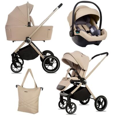 Babylux ® Carrito Bebe 3en1 GAVIA, Conjunto de Cochecito Ligero y Plegable Incluye Capazo, Silla de Paseo, Portabebés i-Size, Bolso Cambiador y Más Accesorios, 0-22kg, Protección UV 50+,Ventilación Babylux ® Carrito Bebe 3en1 GAVIA, Conjunto de Cochecito Ligero y Plegable Incluye Capazo, Silla de Paseo, Portabebés i-Size, Bolso Cambiador y Más Accesorios, 0-22kg, Protección UV 50+,Ventilación