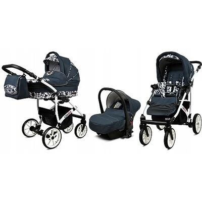 Babylux ® Carrito de Bebé Sistema de Viaje Set 3 en 1 Largo incl. Capazo, Silla de Paseo, Silla Coche Cochecito con Bolso cambiador, Cubierta para la lluvia, Mosquitera etc. Babylux ® Carrito de Bebé Sistema de Viaje Set 3 en 1 Largo incl. Capazo, Silla de Paseo, Silla Coche Cochecito con Bolso cambiador, Cubierta para la lluvia, Mosquitera etc.