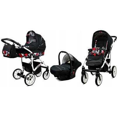 Babylux ® Carrito de Bebé Sistema de Viaje Set 3 en 1 Largo incl. Capazo, Silla de Paseo, Silla Coche Cochecito con Bolso cambiador, Cubierta para la lluvia, Mosquitera etc. Babylux ® Carrito de Bebé Sistema de Viaje Set 3 en 1 Largo incl. Capazo, Silla de Paseo, Silla Coche Cochecito con Bolso cambiador, Cubierta para la lluvia, Mosquitera etc.