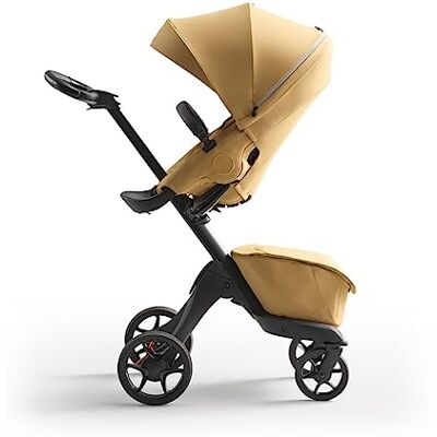Stokke Xplory X, Amarillo Dorado Cochecito de lujo Altura ajustable y tres posiciones para mayor comodidad Acolchado, arnés y cremallera reflectora para mayor seguridad Se pliega fácilmente Stokke Xplory X, Amarillo Dorado Cochecito de lujo Altura ajustable y tres posiciones para mayor comodidad Acolchado, arnés y cremallera reflectora para mayor seguridad Se pliega fácilmente