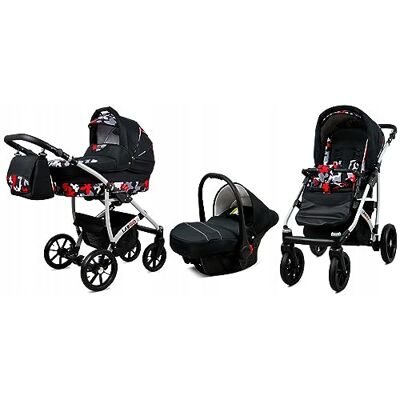 Babylux ® Carrito de Bebé Sistema de Viaje Set 3 en 1 Largo incl. Capazo, Silla de Paseo, Silla Coche Cochecito con Bolso cambiador, Cubierta para la lluvia, Mosquitera etc. Babylux ® Carrito de Bebé Sistema de Viaje Set 3 en 1 Largo incl. Capazo, Silla de Paseo, Silla Coche Cochecito con Bolso cambiador, Cubierta para la lluvia, Mosquitera etc.