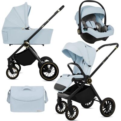 Babylux ® Carrito Bebe 3en1 , Conjunto de Cochecito Ligero y Plegable Que Incluye Capazo, Silla de Paseo, Portabebés i-Size, Bolso Cambiador y Más Accesorios, 0-22kg, Protección UV 50+,Ventilación Babylux ® Carrito Bebe 3en1 , Conjunto de Cochecito Ligero y Plegable Que Incluye Capazo, Silla de Paseo, Portabebés i-Size, Bolso Cambiador y Más Accesorios, 0-22kg, Protección UV 50+,Ventilación