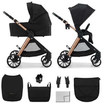 Kinderkraft VESTO 2 Cochecito Bebé 2 en 1 con Capazo y Silla de Paseo, Asiento Reversible, Plegado Self-Standing, Suspensión en las 4 Ruedas, Travel System, hasta 22 kg, Negro Kinderkraft VESTO 2 Cochecito Bebé 2 en 1 con Capazo y Silla de Paseo, Asiento Reversible, Plegado Self-Standing, Suspensión en las 4 Ruedas, Travel System, hasta 22 kg, Negro