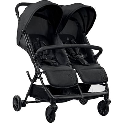 Asalvo Silla de Paseo Doble para Gemelos o Hermanos, Ligera, Reclinable y Plegable con Capotas y Freno Trasero – DOUBLE HENRY Negro Asalvo Silla de Paseo Doble para Gemelos o Hermanos, Ligera, Reclinable y Plegable con Capotas y Freno Trasero – DOUBLE HENRY Negro