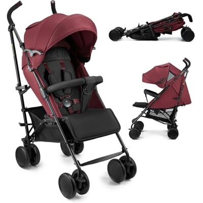 Kinderkraft silla de paseo SIESTA 2 hasta 22 kg, ligera, solo 7,9 kg, plegado tipo paraguas, posición tumbada, reposapiés ajustable, capota transpirable con malla y ventana peekaboo, compacta, Rojo Kinderkraft silla de paseo SIESTA 2 hasta 22 kg, ligera, solo 7,9 kg, plegado tipo paraguas, posición tumbada, reposapiés ajustable, capota transpirable con malla y ventana peekaboo, compacta, Rojo