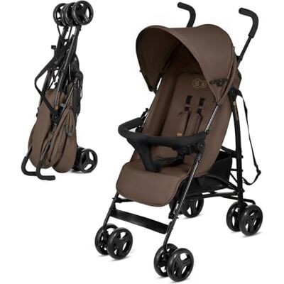 Kinderkraft TIK Silla de Paseo bebé, Carrito, Carro bebé, Carrito bebé, Posición reclinada, Plegable, Posición Tumbada, Ligero 6,5kg, Material Impermeable, Marrón Kinderkraft TIK Silla de Paseo bebé, Carrito, Carro bebé, Carrito bebé, Posición reclinada, Plegable, Posición Tumbada, Ligero 6,5kg, Material Impermeable, Marrón