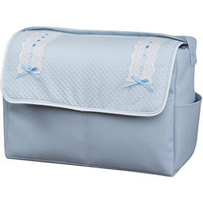 Babyline Bolso Bebé de Polipiel con bolsillos, Asa con corchetes, 38 largo, 18 ancho, 27 de alto (Classic Celeste) Babyline Bolso Bebé de Polipiel con bolsillos, Asa con corchetes, 38 largo, 18 ancho, 27 de alto (Classic Celeste)