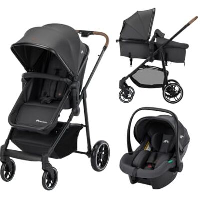 Bebeconfort Haze Trio Lux, Cochecito bebé 3 en 1, 0-4 años, Máx.22 kg, Asiento 2 en 1, Reversible y ligero, Silla de coche bebé i-Size, Plegado compacto, Cesta espaciosa, Mineral Graphite Bebeconfort Haze Trio Lux, Cochecito bebé 3 en 1, 0-4 años, Máx.22 kg, Asiento 2 en 1, Reversible y ligero, Silla de coche bebé i-Size, Plegado compacto, Cesta espaciosa, Mineral Graphite