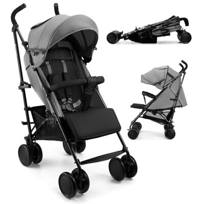 Kinderkraft silla de paseo SIESTA 2 hasta 22 kg, ligera, solo 7,9 kg, plegado tipo paraguas, posición tumbada, reposapiés ajustable, capota transpirable con malla y ventana peekaboo, compacta, Gris Kinderkraft silla de paseo SIESTA 2 hasta 22 kg, ligera, solo 7,9 kg, plegado tipo paraguas, posición tumbada, reposapiés ajustable, capota transpirable con malla y ventana peekaboo, compacta, Gris