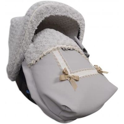 Babyline Saco Grupo 0 Universal Con Capota Y Cubre Arnés Leather En Gris Babyline Saco Grupo 0 Universal Con Capota Y Cubre Arnés Leather En Gris