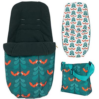 Cosatto Giggle Paquete de accesorios 2 en 1, bolsa de cambio y saco para todas las estaciones, Fox Friends Cosatto Giggle Paquete de accesorios 2 en 1, bolsa de cambio y saco para todas las estaciones, Fox Friends
