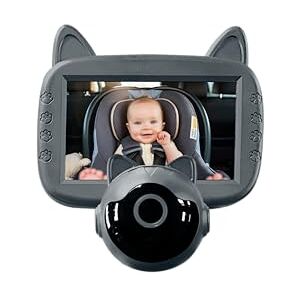 BEEPER BABEECAM 1 Cámara de coche para bebé con pantalla de 4,3 pulgadas, visión nocturna automática, cámara de gato para asiento trasero, vigilancia de bebé en coche, fácil instalación, color negro BEEPER BABEECAM 1 Cámara de coche para bebé con pantalla de 4,3 pulgadas, visión nocturna automática, cámara de gato para asiento trasero, vigilancia de bebé en coche, fácil instalación, color negro