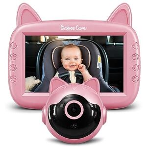 BEEPER BABEECAM 1 Cámara de Coche para bebé con Pantalla de 4,3 Pulgadas, visión Nocturna automática, cámara de Gato para Asiento Trasero, vigilancia de bebé en Coche, fácil instalación, Color Rosa BEEPER BABEECAM 1 Cámara de Coche para bebé con Pantalla de 4,3 Pulgadas, visión Nocturna automática, cámara de Gato para Asiento Trasero, vigilancia de bebé en Coche, fácil instalación, Color Rosa