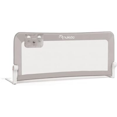 Nukido Barrera De Cama 150 x 35 x 66 cm Barandilla De Seguridad para Niños Plegable con Sistema De Bloqueo Cinturones De Seguridad Bolsillo Gris Nukido Barrera De Cama 150 x 35 x 66 cm Barandilla De Seguridad para Niños Plegable con Sistema De Bloqueo Cinturones De Seguridad Bolsillo Gris