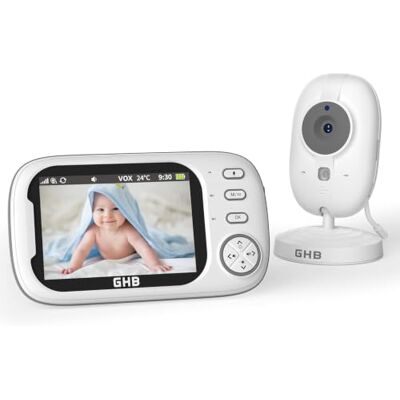 GHB Camara Vigilancia Bebe con Pantalla de 3.5" 720P Vigilabebes con Camara Visión Nocturna Comunicación Bidireccional VOX Escucha Bebes GHB Camara Vigilancia Bebe con Pantalla de 3.5" 720P Vigilabebes con Camara Visión Nocturna Comunicación Bidireccional VOX Escucha Bebes