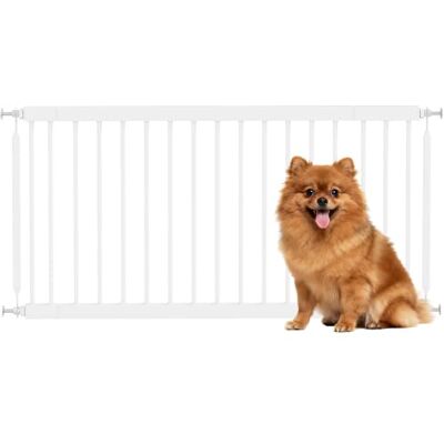 PawHut Barrera de Seguridad Extensible 67-93,5 cm Altura 45 cm, Blanco para Perros Pequeños, para Puertas y Escaleras, Puerta para Perros con Montaje a Presión, 2 Extensiones 7/14 cm PawHut Barrera de Seguridad Extensible 67-93,5 cm Altura 45 cm, Blanco para Perros Pequeños, para Puertas y Escaleras, Puerta para Perros con Montaje a Presión, 2 Extensiones 7/14 cm