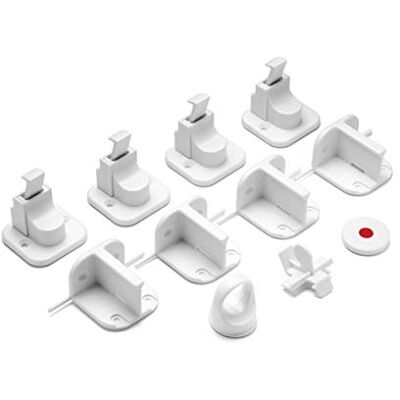 Reer Juego de 4 cierres magnéticos para armarios y cajones de la marca F. Reer Juego de 4 cierres magnéticos para armarios y cajones de la marca F.