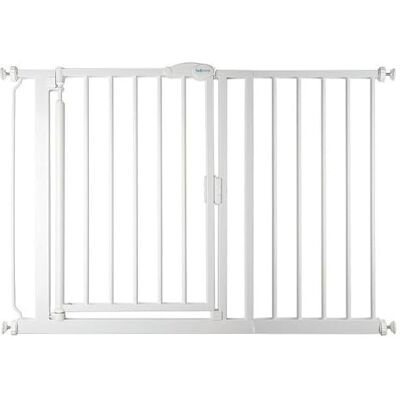 Safetots Puerta de Seguridad Autoajustable con Cierre Automático, 111cm 118cm, Blanca, Puerta de Bebé con Cierre Automático, Barrera de Seguridad para Niños Pequeños, Instalación Fácil Safetots Puerta de Seguridad Autoajustable con Cierre Automático, 111cm 118cm, Blanca, Puerta de Bebé con Cierre Automático, Barrera de Seguridad para Niños Pequeños, Instalación Fácil