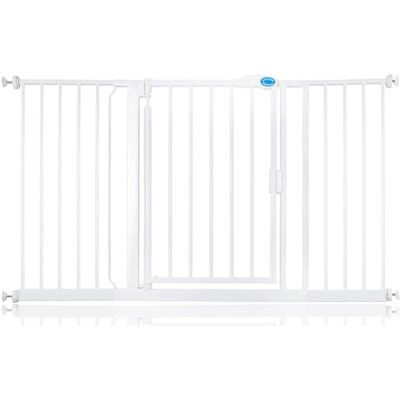 Bettacare Puerta de Seguridad con Cierre Automático, 139,8cm 146,8cm, Blanca, Puerta de Seguridad con Ajuste a Presión, Puerta de Bebé, Barrera de Seguridad para Puertas Pasillos y Espacios Bettacare Puerta de Seguridad con Cierre Automático, 139,8cm 146,8cm, Blanca, Puerta de Seguridad con Ajuste a Presión, Puerta de Bebé, Barrera de Seguridad para Puertas Pasillos y Espacios