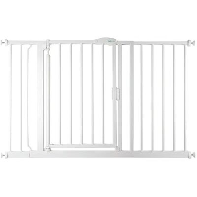 Safetots Puerta de Seguridad Autoajustable con Cierre Automático, 125,4cm 132,4cm, Blanca, Puerta de Bebé con Cierre Automático, Barrera de Seguridad para Niños Pequeños, Instalación Fácil Safetots Puerta de Seguridad Autoajustable con Cierre Automático, 125,4cm 132,4cm, Blanca, Puerta de Bebé con Cierre Automático, Barrera de Seguridad para Niños Pequeños, Instalación Fácil