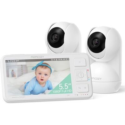 momcozy BM03 Vigilabebes con 2 Camara sin WiFi, Alcance de 500m, 5.5" 1080P Monitor Bebe con conección sin WiFi, 5800mAh batería de 120 horas, visión nocturna, audio bidireccional, VOX, grabación local momcozy BM03 Vigilabebes con 2 Camara sin WiFi, Alcance de 500m, 5.5" 1080P Monitor Bebe con conección sin WiFi, 5800mAh batería de 120 horas, visión nocturna, audio bidireccional, VOX, grabación local