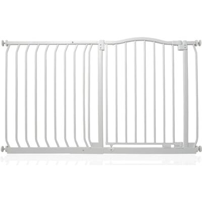 Safetots Barrera de Tope Curvo para Bebés, 125cm 134cm, Blanca Mate, Barrera de Presión para Escaleras, Barrera de Seguridad para Bebés para Barreras, Instalación Fácil Safetots Barrera de Tope Curvo para Bebés, 125cm 134cm, Blanca Mate, Barrera de Presión para Escaleras, Barrera de Seguridad para Bebés para Barreras, Instalación Fácil