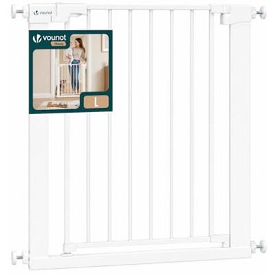 VOUNOT ® Barrera de Seguridad Extensible 75-82 cm Puerta Seguridad Escalera Pasillo para Perros Mascotas Valla Metálica a Presión sin Taladros Alto 76cm Doble Bloqueo Auto Close Giro Ambos Lados Blanco VOUNOT ® Barrera de Seguridad Extensible 75-82 cm Puerta Seguridad Escalera Pasillo para Perros Mascotas Valla Metálica a Presión sin Taladros Alto 76cm Doble Bloqueo Auto Close Giro Ambos Lados Blanco