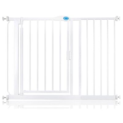 Bettacare Puerta de Seguridad con Cierre Automático, 111cm 118cm, Blanca, Puerta de Seguridad con Ajuste a Presión, Puerta de Bebé, Barrera de Seguridad para Puertas Pasillos y Espacios Bettacare Puerta de Seguridad con Cierre Automático, 111cm 118cm, Blanca, Puerta de Seguridad con Ajuste a Presión, Puerta de Bebé, Barrera de Seguridad para Puertas Pasillos y Espacios