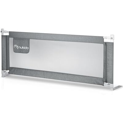 Nukido SafetyBelt Barrera de protección contra caídas para Cama con Bolsa SafetyBelt, Plegable, Lavable, 200 cm, Color Gris Nukido SafetyBelt Barrera de protección contra caídas para Cama con Bolsa SafetyBelt, Plegable, Lavable, 200 cm, Color Gris