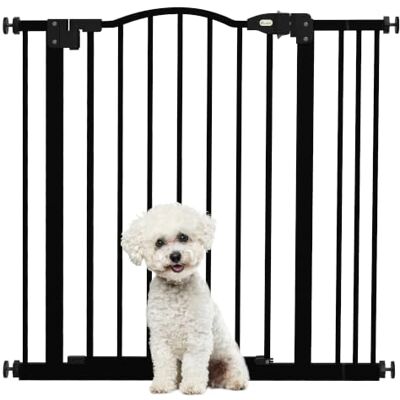 PawHut Barrera de Seguridad para Perros Extensible 74-87 cm Negro Para Puertas y Escaleras, Barrera para Perros con Extensión 14 cm, Montaje a Presión, Doble Bloqueo PawHut Barrera de Seguridad para Perros Extensible 74-87 cm Negro Para Puertas y Escaleras, Barrera para Perros con Extensión 14 cm, Montaje a Presión, Doble Bloqueo