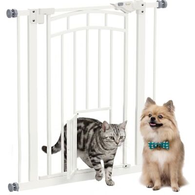 PawHut Barrera de Seguridad para Perros Extensible 74-80 cm Blanco Barrera para Perros, para Puertas y Escaleras, Montaje a Presión, Puerta Pequeña, Doble Bloqueo PawHut Barrera de Seguridad para Perros Extensible 74-80 cm Blanco Barrera para Perros, para Puertas y Escaleras, Montaje a Presión, Puerta Pequeña, Doble Bloqueo