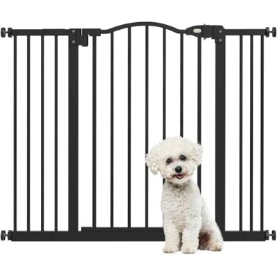 PawHut Barrera de Seguridad para Perros Extensible 74-100x78 cm Negro para Puertas y Escaleras, Barrera para Perros Medianos, 2 Extensiones 7/14 cm, Montaje a Presión, Doble Bloqueo PawHut Barrera de Seguridad para Perros Extensible 74-100x78 cm Negro para Puertas y Escaleras, Barrera para Perros Medianos, 2 Extensiones 7/14 cm, Montaje a Presión, Doble Bloqueo