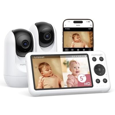 momcozy Camara Vigilancia Bebe WiFi con 2 Cámaras,5" 1080P,App Control Vigilabebes con Visión Nocturna, Detección de Llanto y Movimiento, Zona Segura,Audio Bidireccional, Grabación de Foto y Vídeo momcozy Camara Vigilancia Bebe WiFi con 2 Cámaras,5" 1080P,App Control Vigilabebes con Visión Nocturna, Detección de Llanto y Movimiento, Zona Segura,Audio Bidireccional, Grabación de Foto y Vídeo