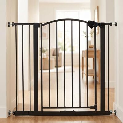 Regalo Safety Arched Baby Gate for Doorways & Bottom of Stairs, Fits Openings 75-87cm (Extension Included), Pressure Mounted for Babies, Toddlers & Pets, Bronze Regalo Safety Arched Baby Gate for Doorways & Bottom of Stairs, Fits Openings 75-87cm (Extension Included), Pressure Mounted for Babies, Toddlers & Pets, Bronze
