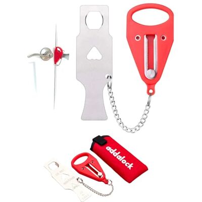 Addalock Rishon Enterprises Inc. Cerradura de puerta portátil original (1 pieza), para seguridad del hogar, cerradura de seguridad de apartamento, cerradura de puerta de viaje, cerradura AirBNB y Addalock Rishon Enterprises Inc. Cerradura de puerta portátil original (1 pieza), para seguridad del hogar, cerradura de seguridad de apartamento, cerradura de puerta de viaje, cerradura AirBNB y