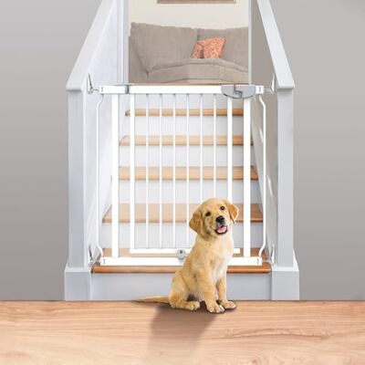 Ingenuity Puerta de seguridad para bebé y perro Easy Install The Doorway Series, ancho ajustable de 73 a 80 cm, altura 75 cm, montaje a presión o con tornillos blanco Ingenuity Puerta de seguridad para bebé y perro Easy Install The Doorway Series, ancho ajustable de 73 a 80 cm, altura 75 cm, montaje a presión o con tornillos blanco