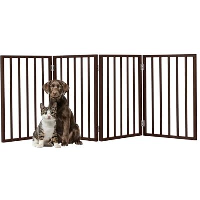 Petmaker Pet Gate Cerca Plegable de 4 Paneles para escaleras, pasillos o Puertas Puertas Independientes para Perros de 73 x 24 Pulgadas (marrón) Petmaker Pet Gate Cerca Plegable de 4 Paneles para escaleras, pasillos o Puertas Puertas Independientes para Perros de 73 x 24 Pulgadas (marrón)