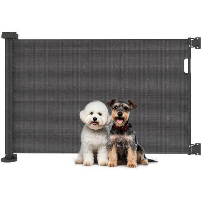 PawHut Barrera de Seguridad Retráctil para Perros Pequeños 0-136 cm Negro Puerta Extensible, Interruptor de Cierre, Red de Seguridad, para Pasillos Escaleras Interiores y Exteriores PawHut Barrera de Seguridad Retráctil para Perros Pequeños 0-136 cm Negro Puerta Extensible, Interruptor de Cierre, Red de Seguridad, para Pasillos Escaleras Interiores y Exteriores