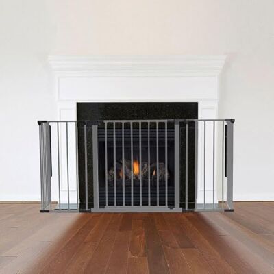 Safetots Barrera de Seguridad para Chimenea, 38cm de Profundidad x 138cm de Ancho, Gris, 70cm de Alto, Seguridad para Niños y Mascotas, Protección para Bebés y Niños Pequeños, Instalación Fácil Safetots Barrera de Seguridad para Chimenea, 38cm de Profundidad x 138cm de Ancho, Gris, 70cm de Alto, Seguridad para Niños y Mascotas, Protección para Bebés y Niños Pequeños, Instalación Fácil