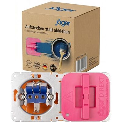 jäger DIREKT Protector de enchufe para todo tipo de enchufes con protección de contacto, 100 unidades jäger DIREKT Protector de enchufe para todo tipo de enchufes con protección de contacto, 100 unidades
