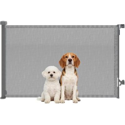 PawHut Barrera de Seguridad para Perros Extensible hasta 140x93 cm Gris Retráctil, para Escaleras y Puertas, Valla para Perros Pequeños y Medianos, Uso con Una Sola Mano PawHut Barrera de Seguridad para Perros Extensible hasta 140x93 cm Gris Retráctil, para Escaleras y Puertas, Valla para Perros Pequeños y Medianos, Uso con Una Sola Mano